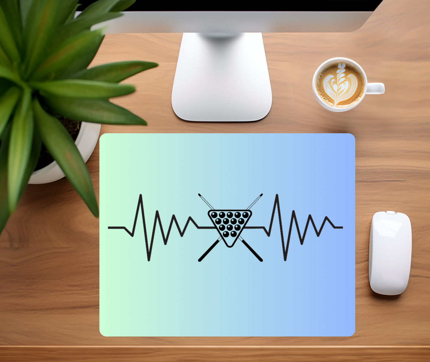 Mouse Pad - Billiards - Heartbeat - blue