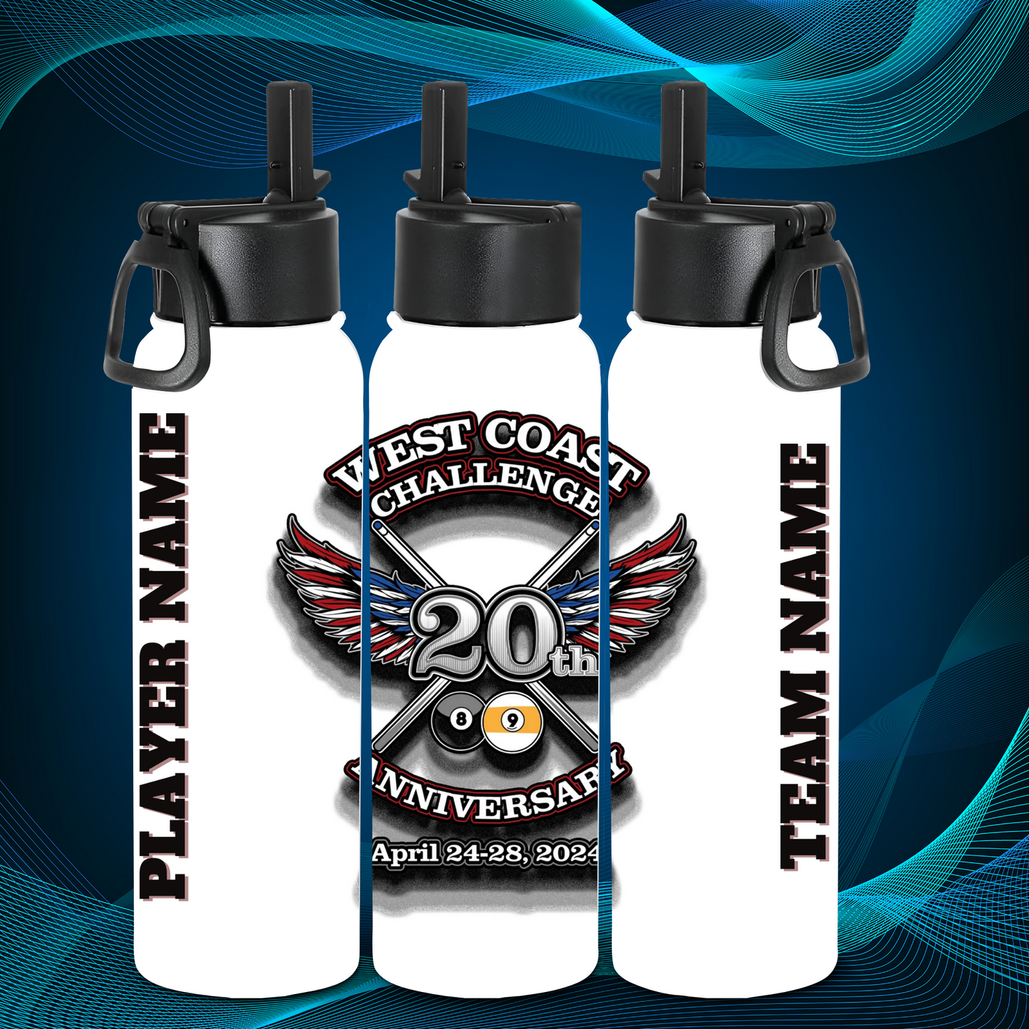 Tumbler - WCC White background - Team & Player Name on sides