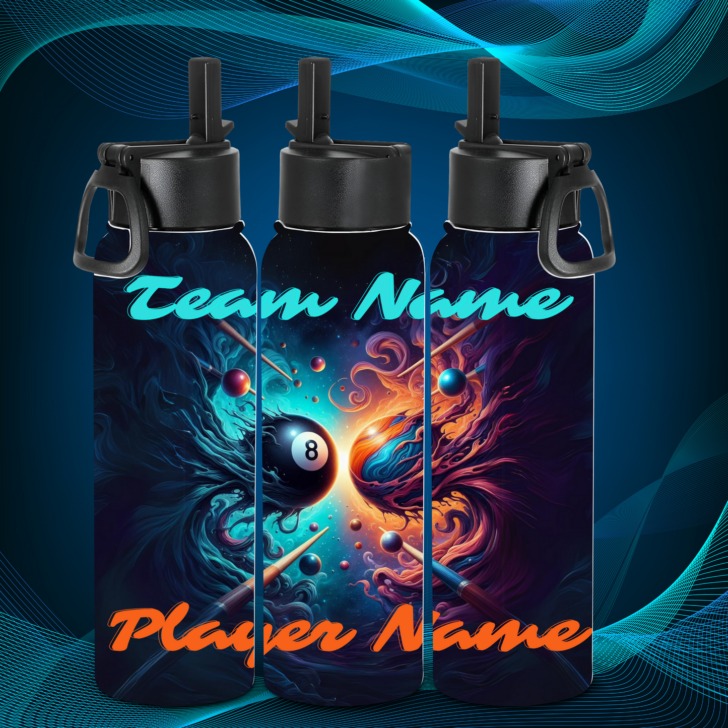 Tumbler - 8 ball Colliding - Team Name/Player Name