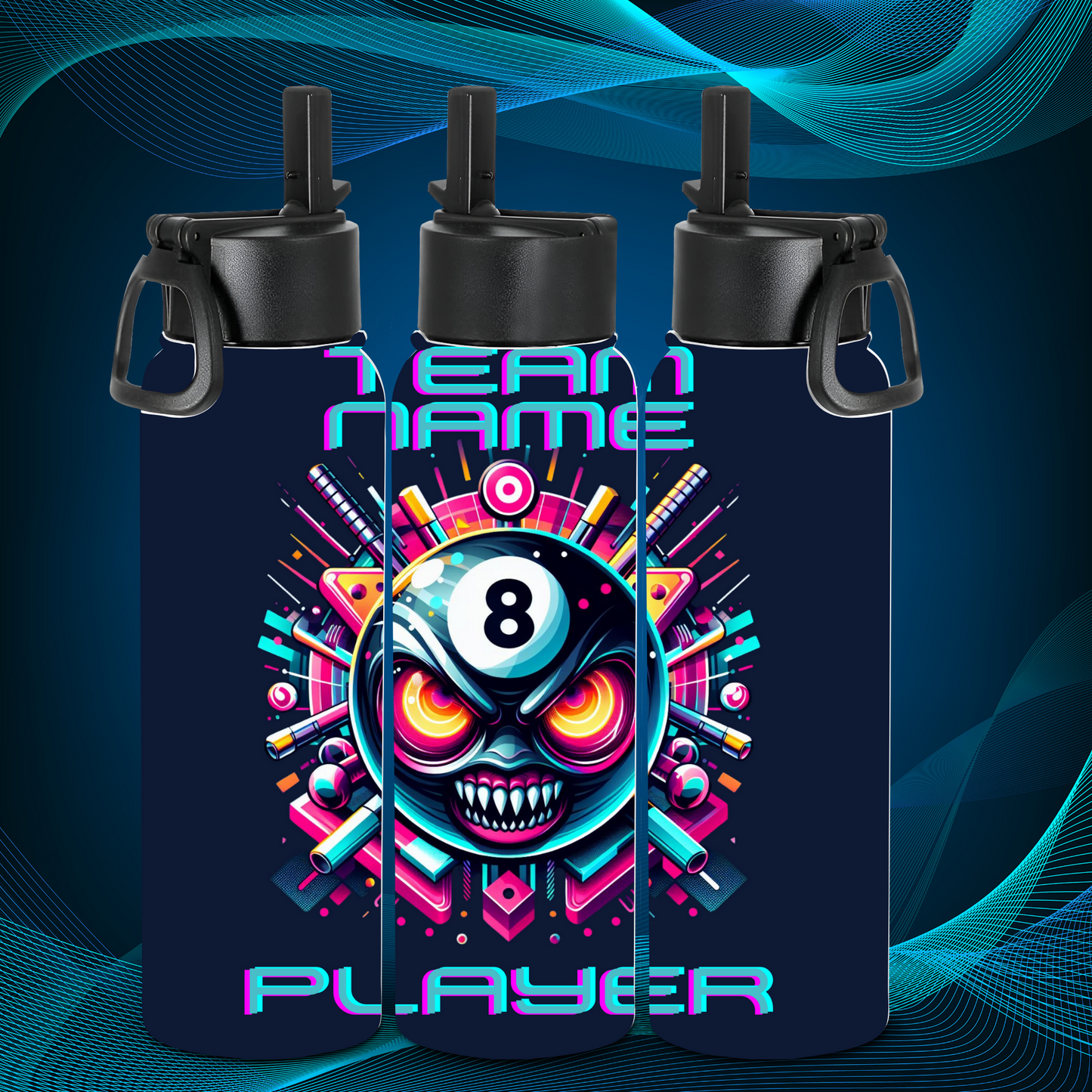 Tumbler - 8 Ball Intense - Black - Team Name/Player Name