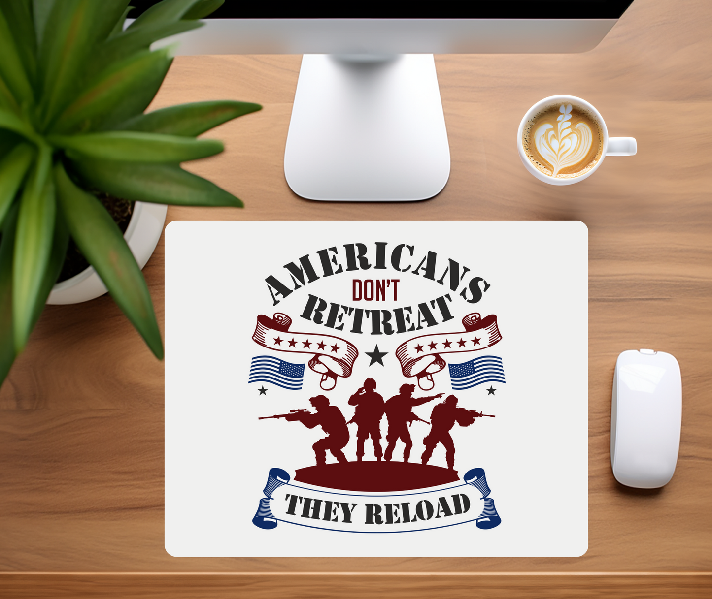 Mouse Pad - Patriotic - Americans Don't Retreat