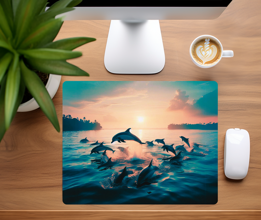 Mouse Pad - Dolphins Sunset