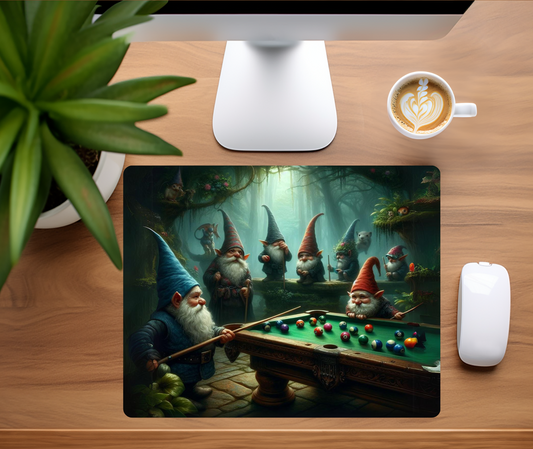 Mouse Pad - Billiards - Gnomes Playing Pool