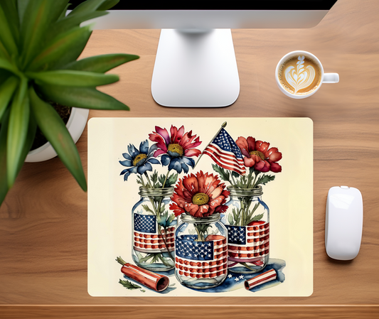 Mouse Pad - Patriotic - Flowers