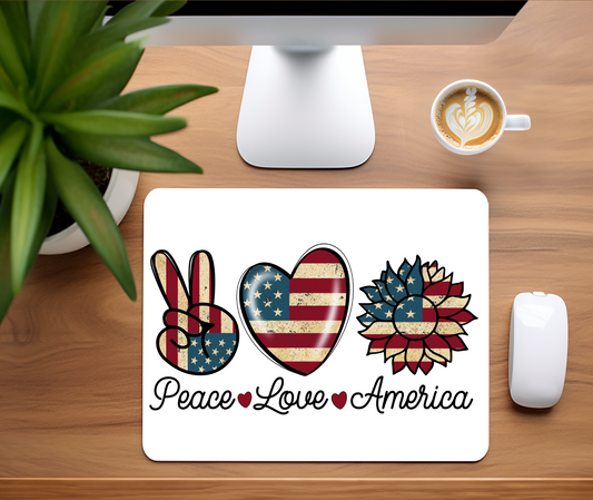 Mouse Pad - Patriotic - Peace Love America