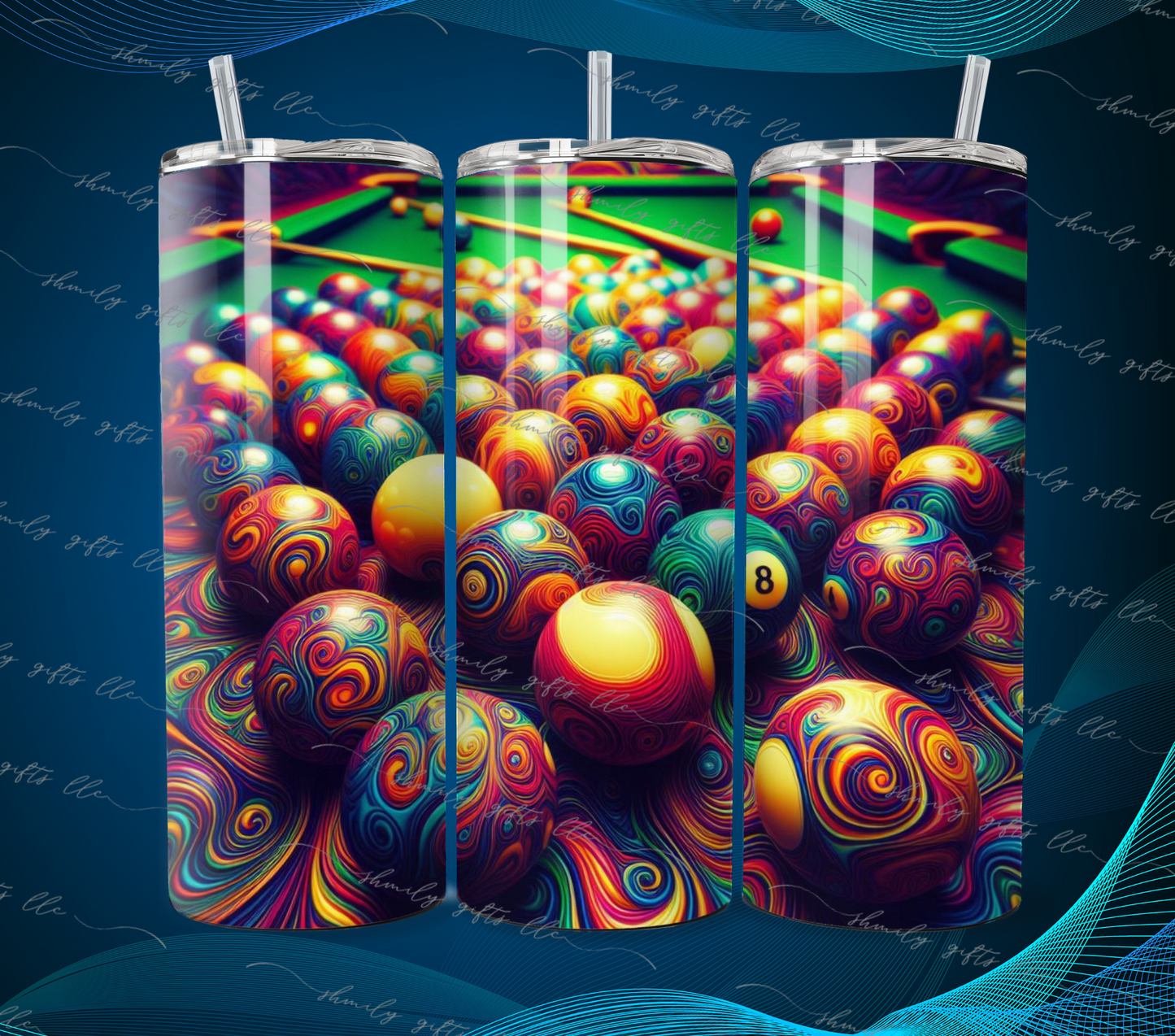 Tumbler -Pooltable - Colorful